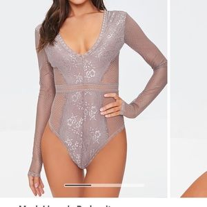 Mesh lingerie bodysuit